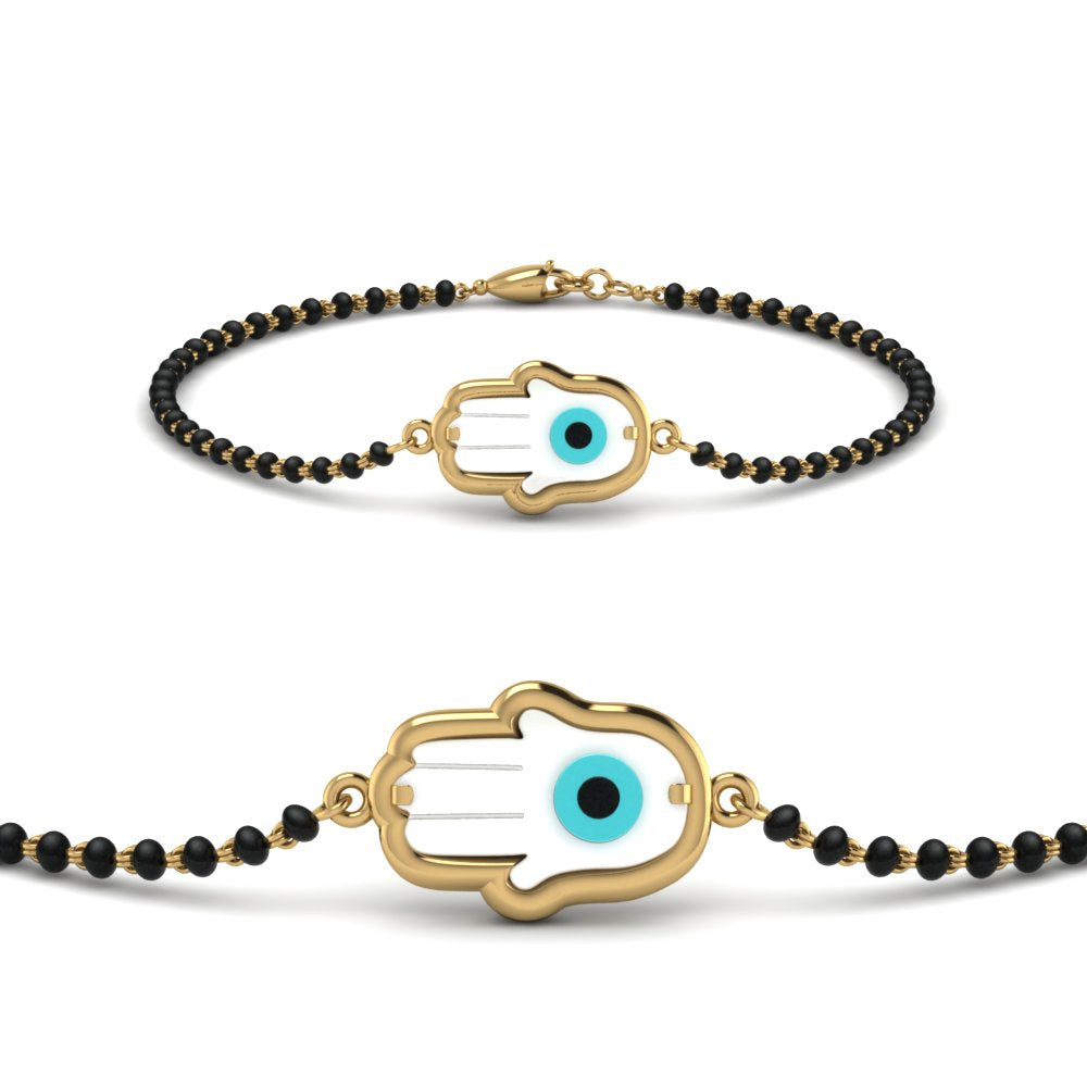 Hamsa Evil Eye Mangalsutra Bracelet