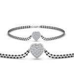 Load image into Gallery viewer, Heart Cluster Diamond Bracelet Mangalsutra