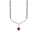 Load image into Gallery viewer, Heart-Pink-Sapphire-Drop-Mangalsutra