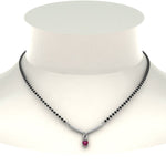 Load image into Gallery viewer, Heart-Pink-Sapphire-Drop-Mangalsutra