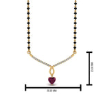 Load image into Gallery viewer, Heart-Pink-Sapphire-Drop-Mangalsutra