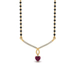 Load image into Gallery viewer, Heart-Pink-Sapphire-Drop-Mangalsutra