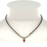 Load image into Gallery viewer, Heart-Pink-Sapphire-Drop-Mangalsutra