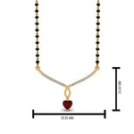 Load image into Gallery viewer, Heart-Ruby-Drop-Mangalsutra