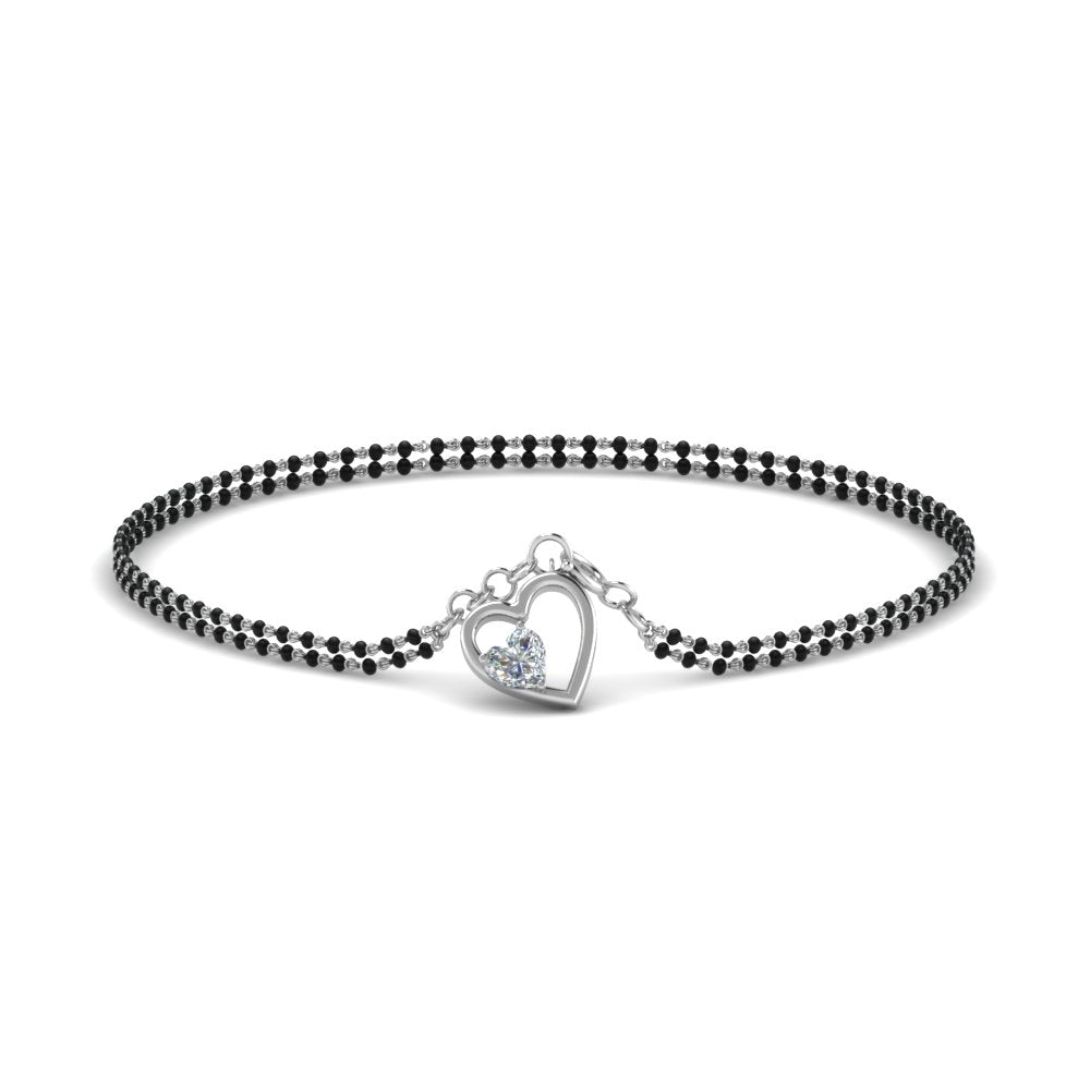 Heart Drop Diamond Mangalsutra Bracelet