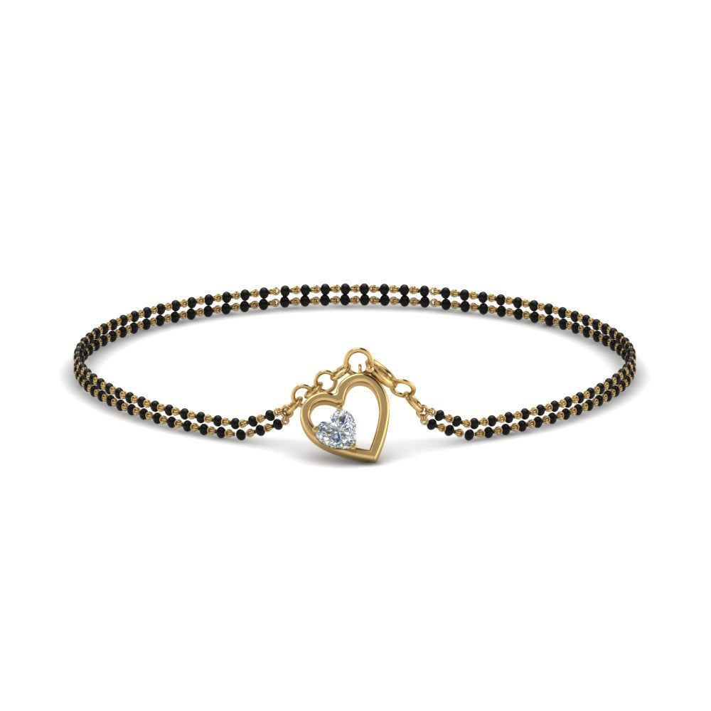 Heart Drop Diamond Mangalsutra Bracelet