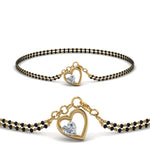 Load image into Gallery viewer, Heart Drop Diamond Mangalsutra Bracelet