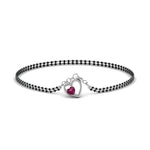 Load image into Gallery viewer, Heart Drop Pink Sapphire Mangalsutra Bracelet