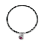 Load image into Gallery viewer, Heart Drop Pink Sapphire Mangalsutra Bracelet