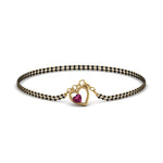 Load image into Gallery viewer, Heart Drop Pink Sapphire Mangalsutra Bracelet