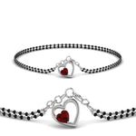 Load image into Gallery viewer, Heart Drop Ruby Mangalsutra Bracelet