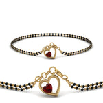 Load image into Gallery viewer, Heart Drop Ruby Mangalsutra Bracelet