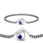 Load image into Gallery viewer, Heart Drop Blue Sapphire Mangalsutra Bracelet
