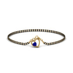 Load image into Gallery viewer, Heart Drop Blue Sapphire Mangalsutra Bracelet