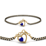 Load image into Gallery viewer, Heart Drop Blue Sapphire Mangalsutra Bracelet