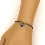 Load image into Gallery viewer, Heart Drop Blue Sapphire Mangalsutra Bracelet