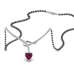 Load image into Gallery viewer, Heart-Pink-Sapphire-Twist-Diamond-Mangalsutra