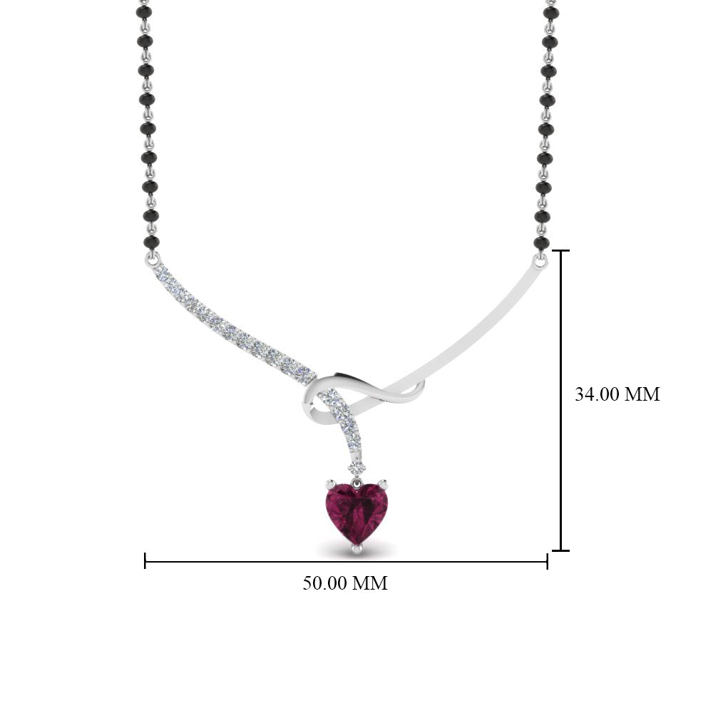 Heart-Pink-Sapphire-Twist-Diamond-Mangalsutra