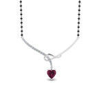Load image into Gallery viewer, Heart-Pink-Sapphire-Twist-Diamond-Mangalsutra