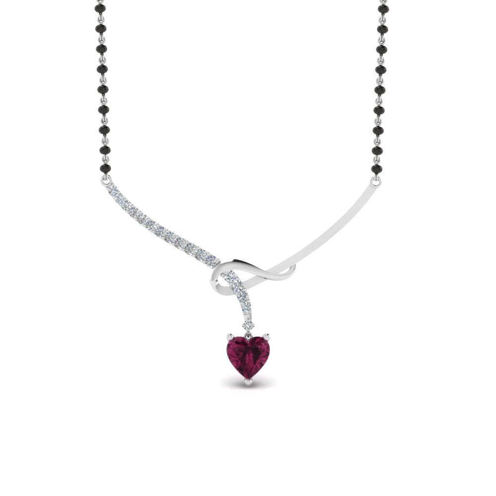 Heart-Pink-Sapphire-Twist-Diamond-Mangalsutra