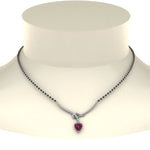 Load image into Gallery viewer, Heart-Pink-Sapphire-Twist-Diamond-Mangalsutra
