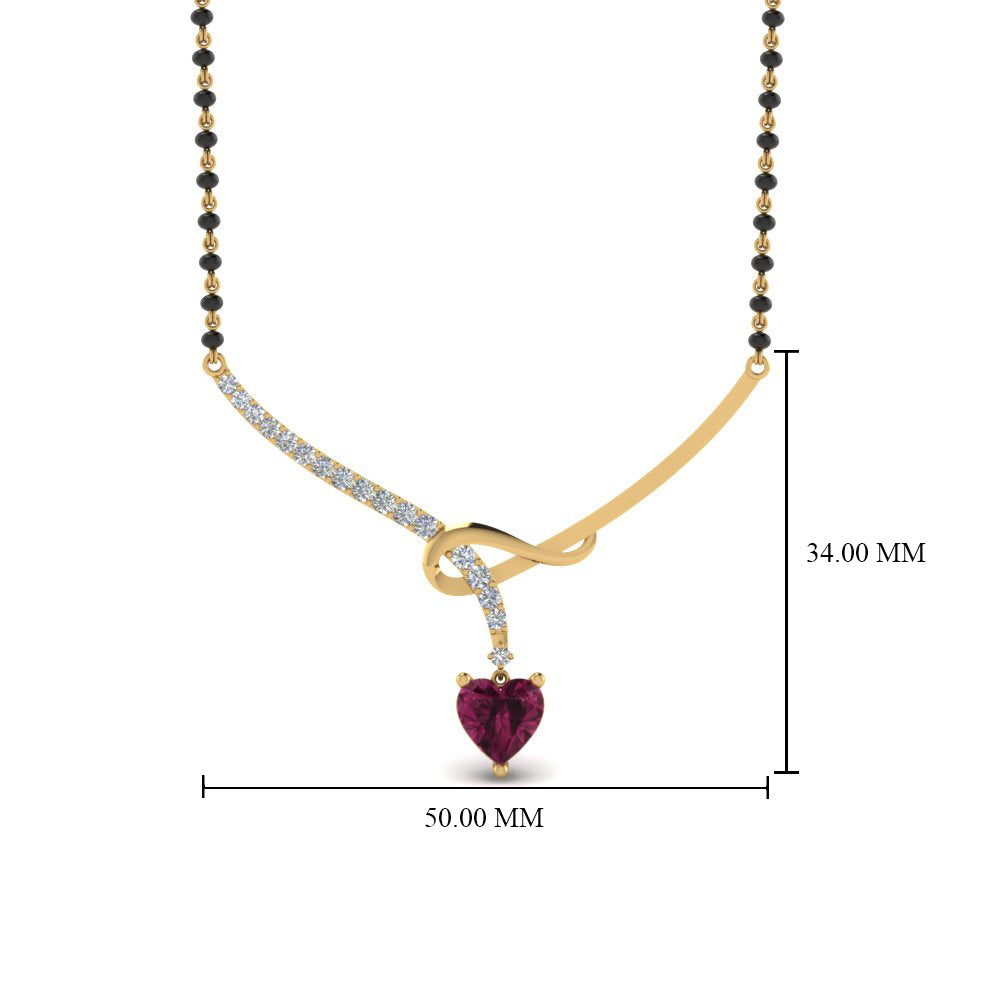 Heart-Pink-Sapphire-Twist-Diamond-Mangalsutra