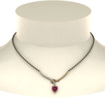 Load image into Gallery viewer, Heart-Pink-Sapphire-Twist-Diamond-Mangalsutra