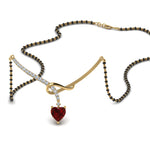 Load image into Gallery viewer, Heart-Ruby-Twist-Diamond-Mangalsutra