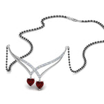 Load image into Gallery viewer, Heart-Ruby-V-Shaped-Diamond-Mangalsutra