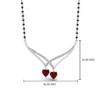 Load image into Gallery viewer, Heart-Ruby-V-Shaped-Diamond-Mangalsutra