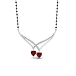 Load image into Gallery viewer, Heart-Ruby-V-Shaped-Diamond-Mangalsutra