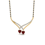 Load image into Gallery viewer, Heart-Ruby-V-Shaped-Diamond-Mangalsutra