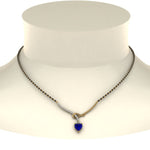 Load image into Gallery viewer, Heart-Sapphire-Twist-Diamond-Mangalsutra