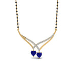 Load image into Gallery viewer, Heart-Sapphire-V-Shaped-Diamond-Mangalsutra