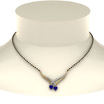 Load image into Gallery viewer, Heart-Sapphire-V-Shaped-Diamond-Mangalsutra