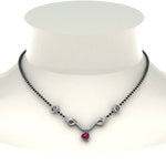 Load image into Gallery viewer, Mangalsutra-Sun-Sign-Pink-Sapphire-With-Beads