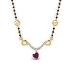 Load image into Gallery viewer, Mangalsutra-Sun-Sign-Pink-Sapphire-With-Beads