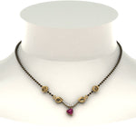 Load image into Gallery viewer, Mangalsutra-Sun-Sign-Pink-Sapphire-With-Beads
