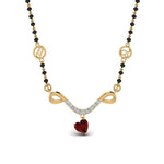 Load image into Gallery viewer, Mangalsutra-Sun-Sign-Ruby-With-Beads