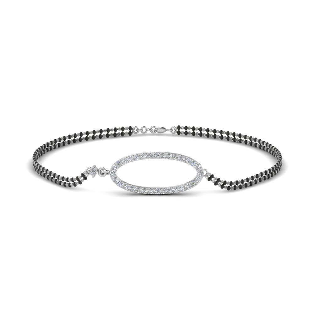 Oval Design Diamond Mangalsutra Bracelet