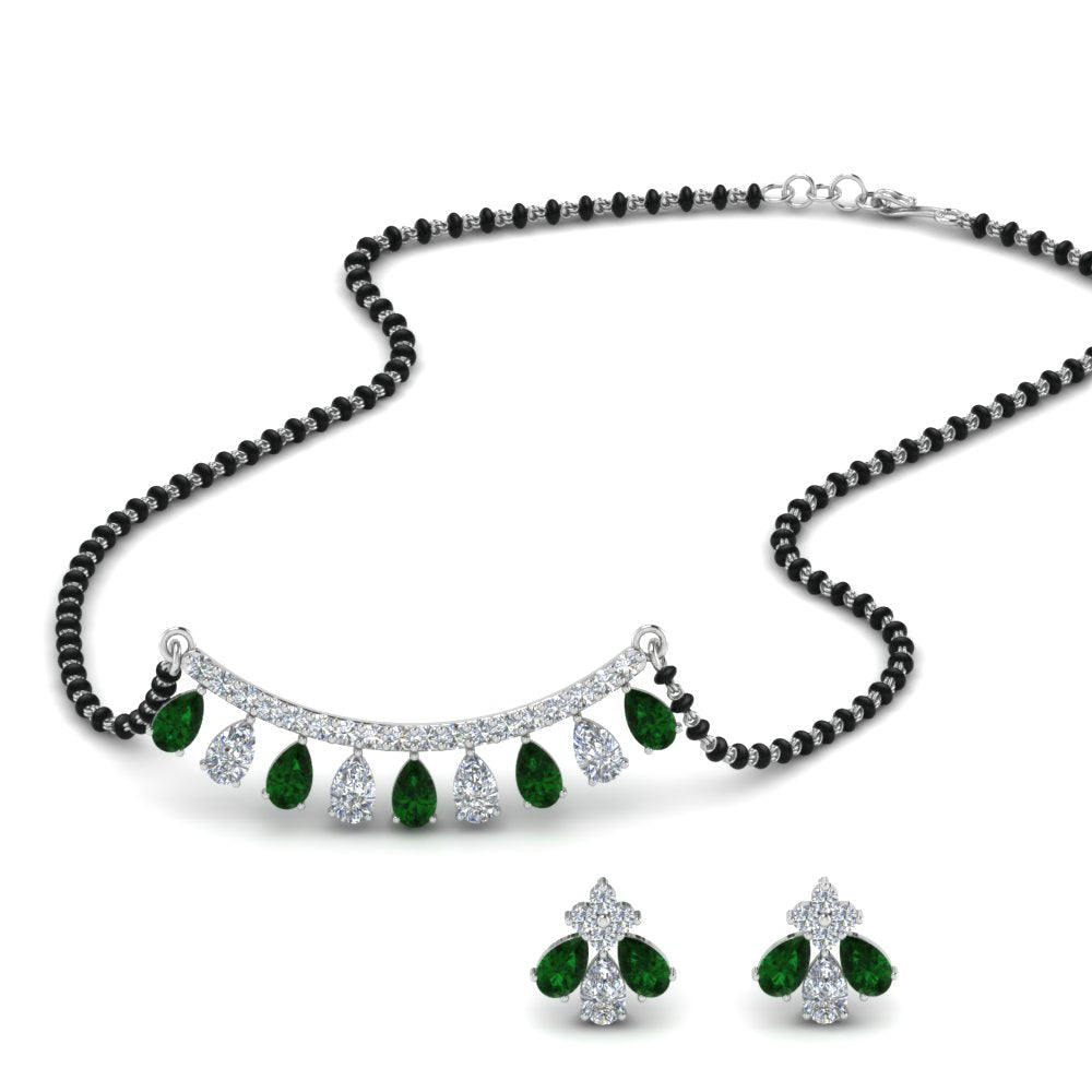 Peardrop-Diamond-Mangalsutra-Set-With-Emerald