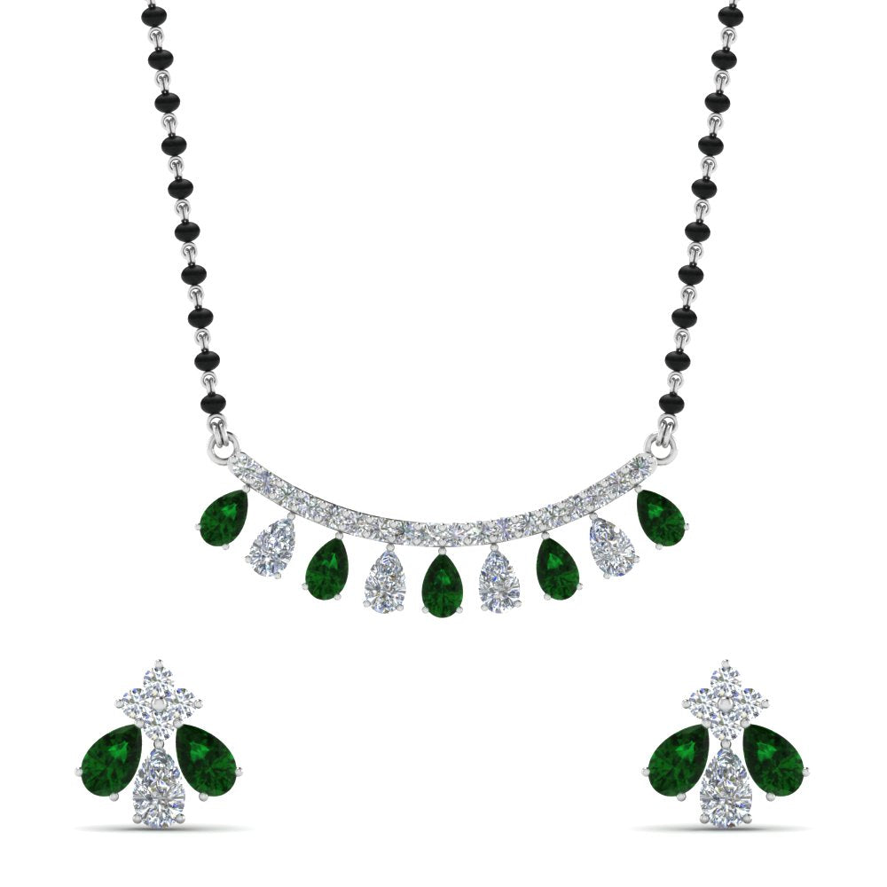 Peardrop-Diamond-Mangalsutra-Set-With-Emerald