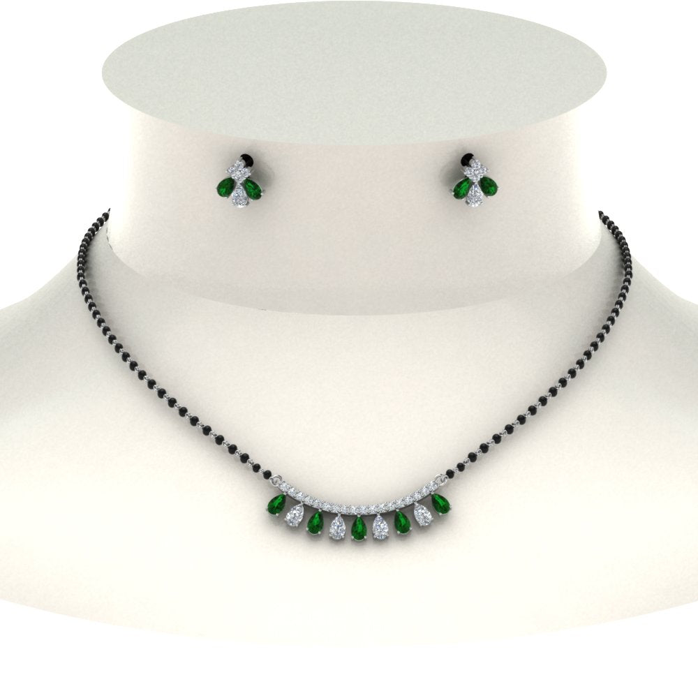 Peardrop-Diamond-Mangalsutra-Set-With-Emerald