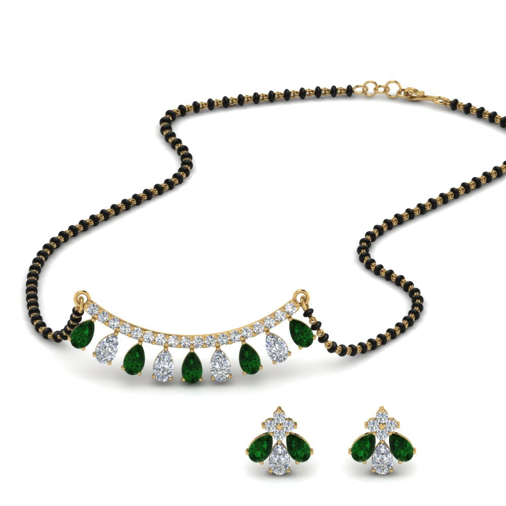 Peardrop-Diamond-Mangalsutra-Set-With-Emerald