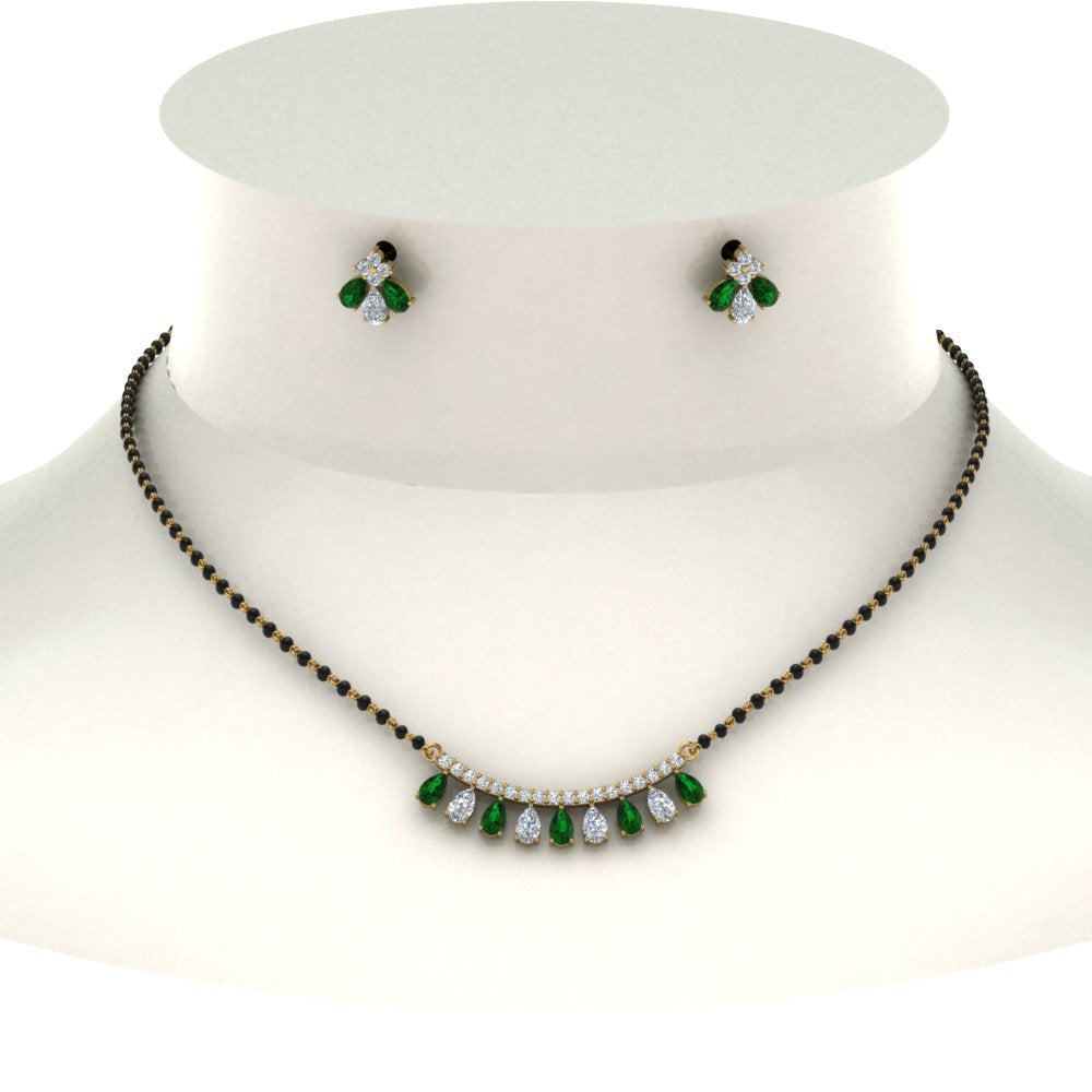 Peardrop-Diamond-Mangalsutra-Set-With-Emerald