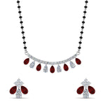 Load image into Gallery viewer, Peardrop-Diamond-Mangalsutra-Set-With-Ruby