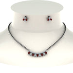 Load image into Gallery viewer, Peardrop-Diamond-Mangalsutra-Set-With-Ruby