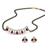 Load image into Gallery viewer, Peardrop-Diamond-Mangalsutra-Set-With-Ruby