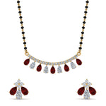 Load image into Gallery viewer, Peardrop-Diamond-Mangalsutra-Set-With-Ruby
