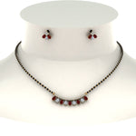 Load image into Gallery viewer, Peardrop-Diamond-Mangalsutra-Set-With-Ruby